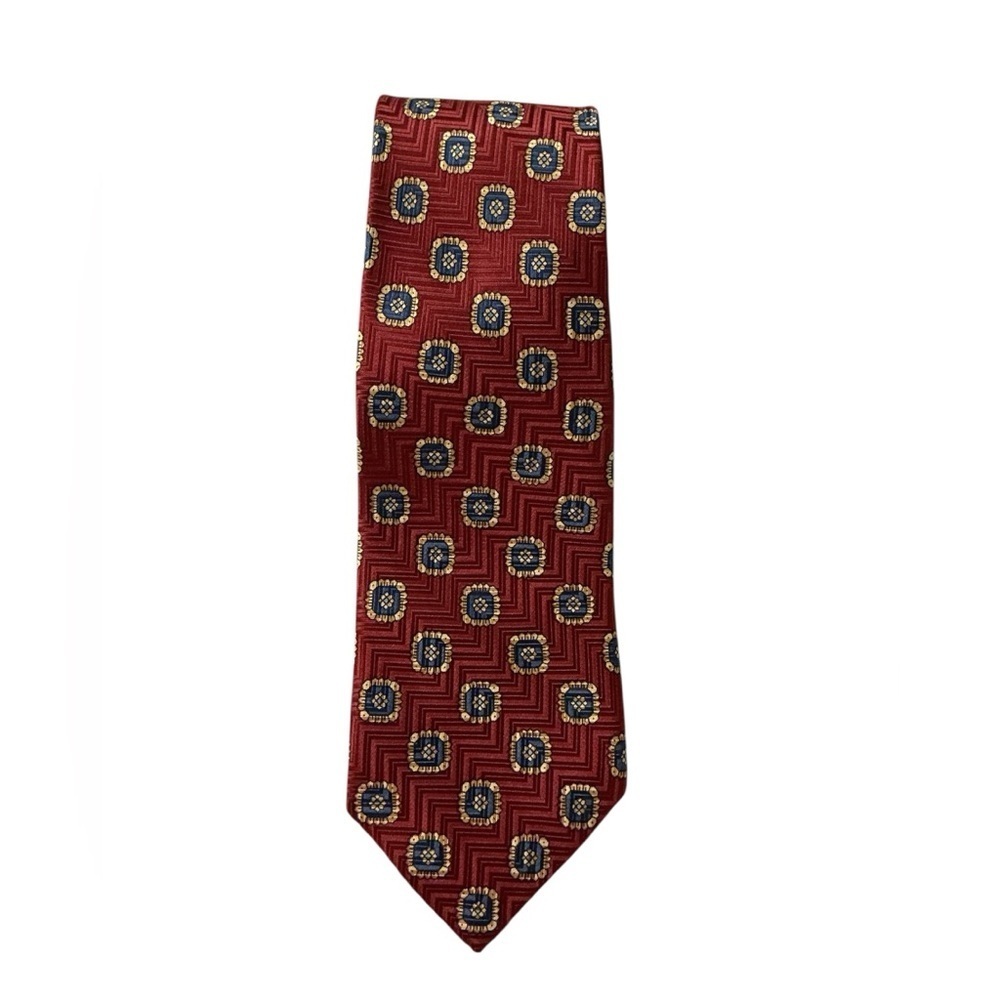 Robert Talbott Red and Gold Geometric Tie r
